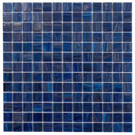 Apollo Tile Celestial 12 in. x 12 in. Glossy Egyptian Blue Glass Mosaic Wall and Floor Tile 20 sqft/case, 20PK APLST88BL542A
