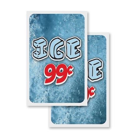 Signmission Ice 99 Cents, Vinyl Decals Only 24 Inch x 36 Inch, Vinyl Decal, 2PK DSB-2436-2PACK-30395