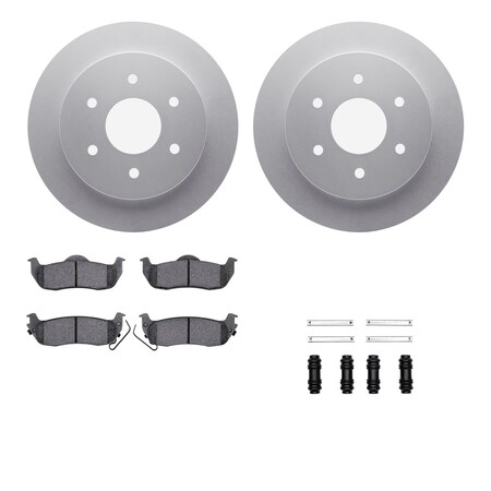 Dynamic Friction Co DFC GEOSPEC Coated Rotor- Heavy Duty Brake Pad includes Hardware 4412-67001