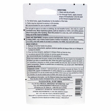 Motorcraft Thread Locker, TA25B