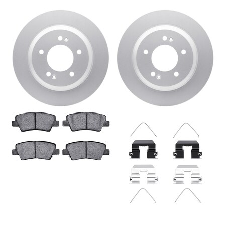 Dynamic Friction Co DFC GEOSPEC Coated Rotors with 5000 Brake Pads - Ceramic and Hardware 4512-21051