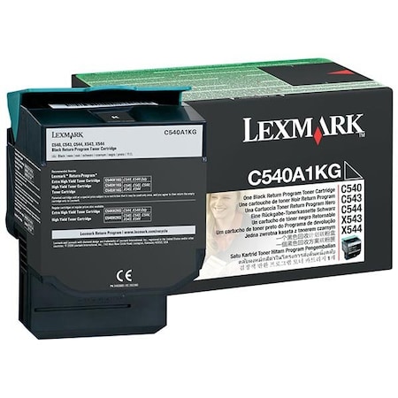 Lexmark C540, X543, X544, X546, X548 Black Return Program Toner Cartridge C540A1KG