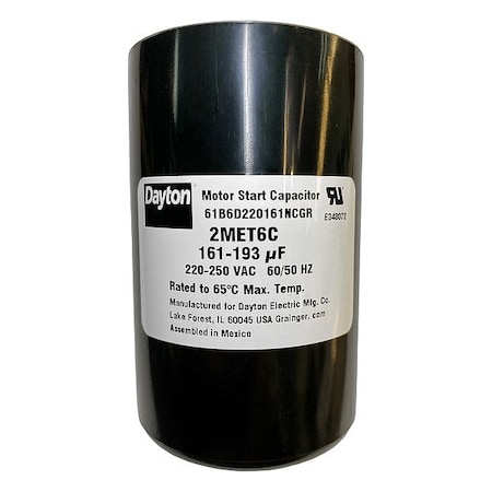 Dayton Motor Start Capacitor, Round 2MET6
