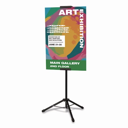 Excello Global Products Blank Floor Sign Stand, Holds Posters Up to 77in, 26in to 86in Tall, Black Stand, White Face EGP-HD-0523
