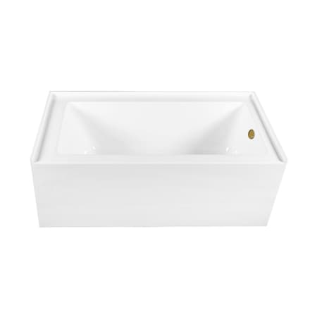 Kingston Brass 60-Inch Acrylic Rectangular 3-Wall Alcove Tub Combo w/ Waste and Overflow Drain, Right Hand Drain CVTDE603122R7