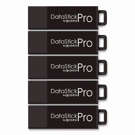 Centon DataStick Pro USB 3.0 Type A Flash Drive, 128 GB, Black, 5PK C1-U3P6-128G-5