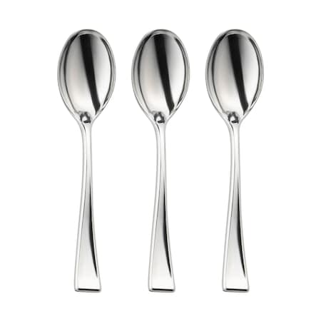 Smarty Had A Party Shiny Metallic Silver Mini Plastic Disposable Tasting Spoons (960 Spoons), 960PK 790-SV-CASE