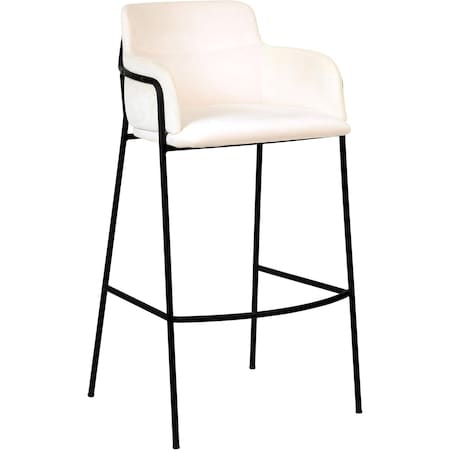 Leisuremod Axis Ergonomic Velvet/Polyester/Leather Bar Stool with Powder-Coated Steel AC29BG