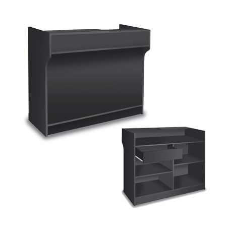 Specialty Store Services Black 72 in. Ledgetop Counter 3439BK