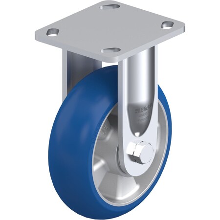 Blickle Rigid Plate Caster, PU, 6", 1100 lb. BEHS-ALBS 150K-14-CO