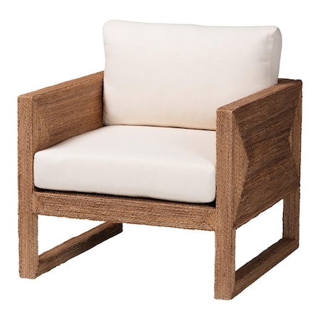 Bali & Pari Helina Bohemian Bleached Seagrass and Acacia Wood Arm Chair 254-13850-ZORO