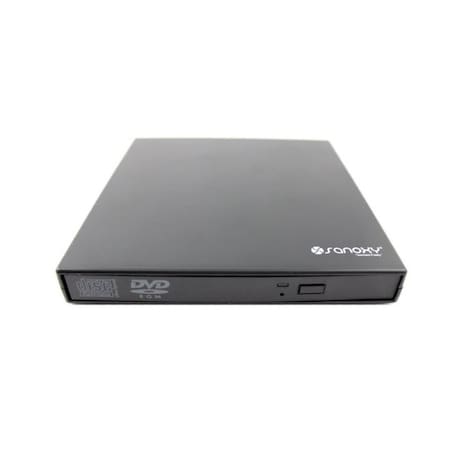Sanoxy USB 2.0 Slim External DVD ROM CD-RW Combo Portable Drive BLACK SANOXY-CD-DVD-COMBO-BK