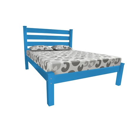 Homeroots Caribbean Blue Solid Wood Queen Bed Frame 546888