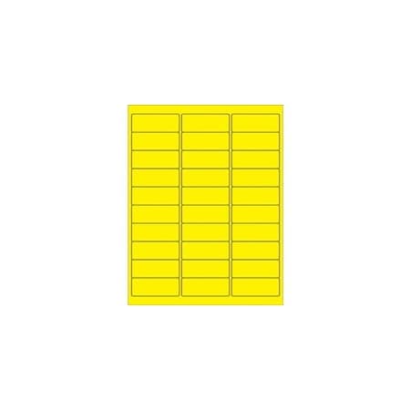 Bubblefast 2 5/8 x 1'' Fluorescent Yellow Removable Rectangle Laser Labels-30 Labels per Sheet BFLL405YE
