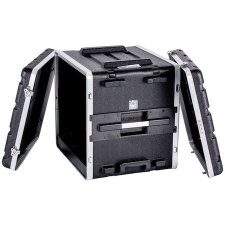 Deejay Led Fly Drive Case -10u Space ABS Molded for Tough Durable Interior and Exterior Case For 19-Inch Ampli TBH10UABSWHEELS