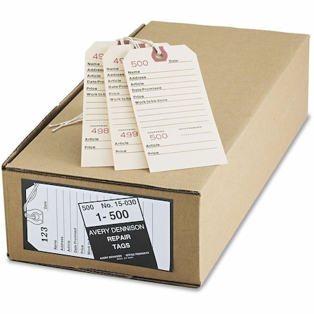 Avery Dennison Avery, Repair Tags, 5 1/4 X 2 5/8, Manila, 500/box 15030