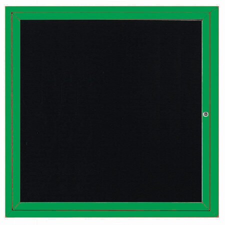 Aarco Outdoor Enclosed Directory w/ Al Frame, Powder Coated Green, Letter Panel is Black Vinyl, 36''Hx36''W OADC3636G