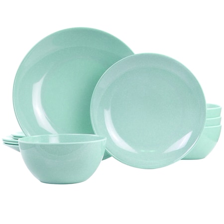 Martha Stewart 12 Piece Melamine Dinnerware Set in Blue 130979.12