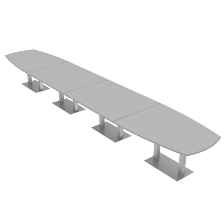 Skutchi Designs Arc Rectangle Meeting Room Table, 45 in W, 240 in L, Grey HAR-AREC-48X240-DOU-U779