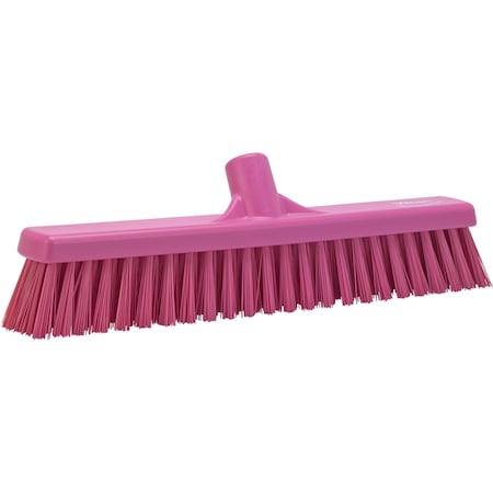 Vikan 16 in. Combo Push Broom - Soft/Stiff, Pink 31741