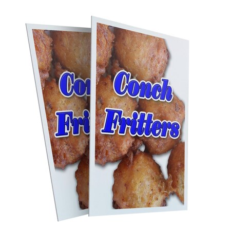 Signmission Conch Fritters, Plastic Signs Only 24 Inch x 36 Inch, Corrugated Plastic, 2PK CSB-2436-2PACK-Conch Fritters