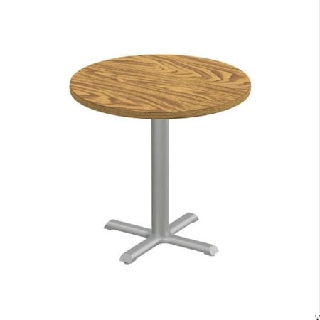 Correll Round Cafe Table, 36 in W, 36 in L, 29 in H, Particleboard Top, Medium Oak SXT36R-06-98-06