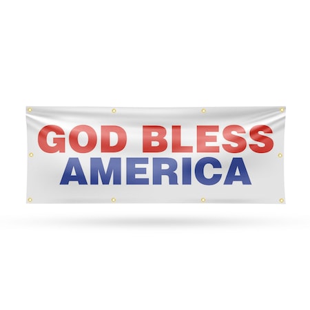 Signmission God Bless America, 36 Inch x 96 Inch, Vinyl Banner B-96-30675