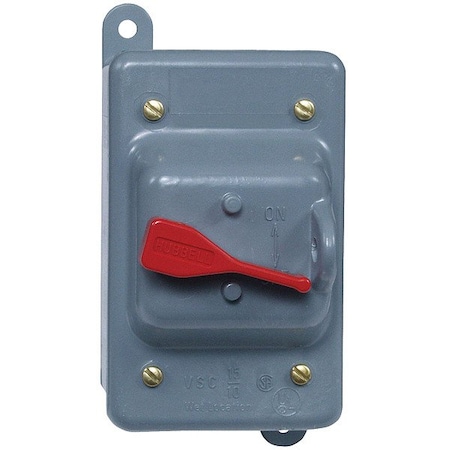 Hubbell Wiring Device-Kellems Manual Motor Switch, 30 A, 2 P, 1 Phase, Toggle, Circuit-Lock Series, NEMA 3R HBL13R22