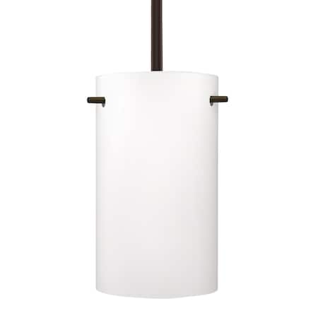 Besa Lighting Besa Tamburo 5 Stem Pendant, Opal Matte, Bronze Finish, 1x 11W LED 1TT-400507-LED-BR