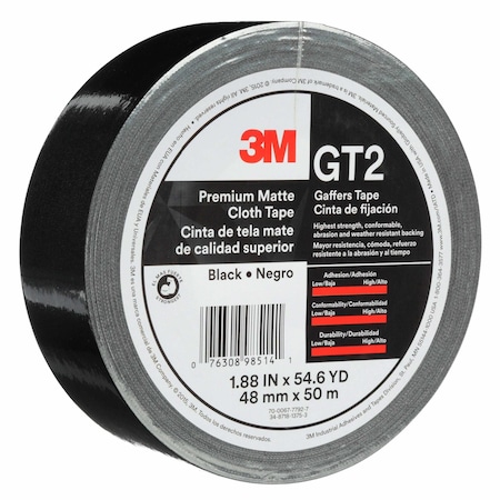 3M Abrasives Cloth Gaffers Tape, Black, 48mm x 50m 98514