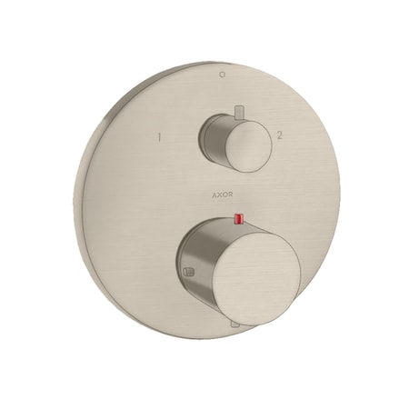Axor Starck Thermostatic Trim with Volume Control and Diverter in Brushed Nickel 10720821