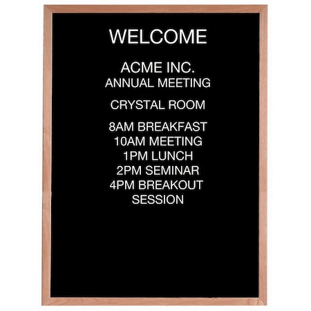 Aarco Open Faced Oak Framed Letter Board Message Center, 48''Hx36''W AOFD4836