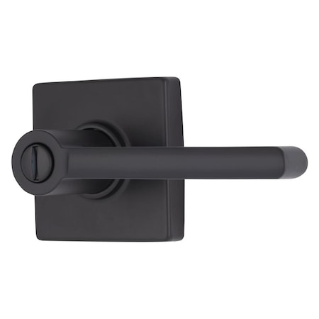 Brinks Mendocino Series Privacy Contemporary Lever Square Rose Matte Black Finish E2437-122