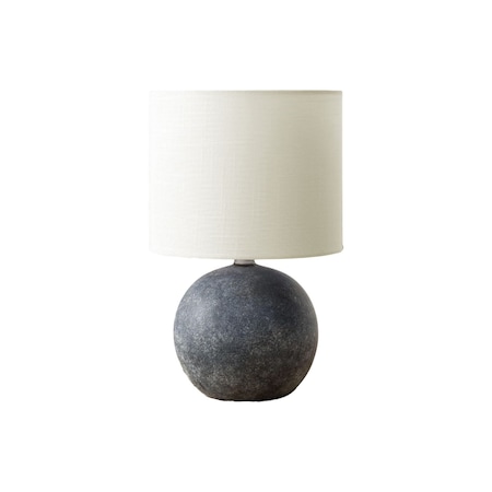 Monarch Specialties Lighting, 16"H, Table Lamp, Grey Concrete, Ivory / Cream Shade I 9850