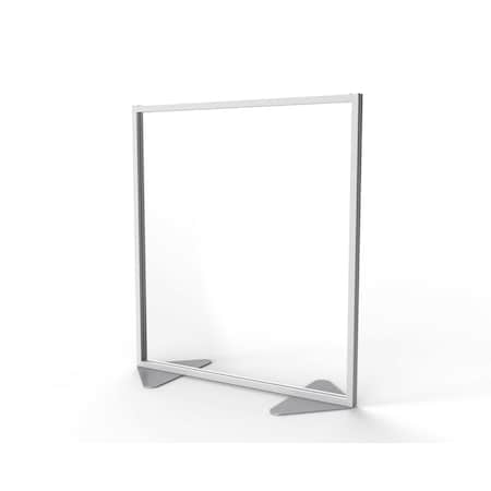 Ghent Floor Partition, Aluminum Frame with Clear Acrylic Panel, 54''H x 48''W MP5448-70