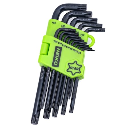 Neiko Torx Allen Wrench Set, 13 Piece Key Set, Long Torx Keys T5 to T50 01102A