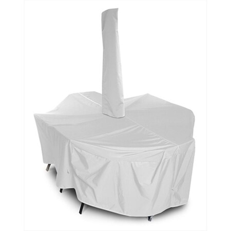 Koverroos Weathermax X-Large Dining Set Cover with umbrella hole- White - 132 L x 74 W x 28 H in. 11451
