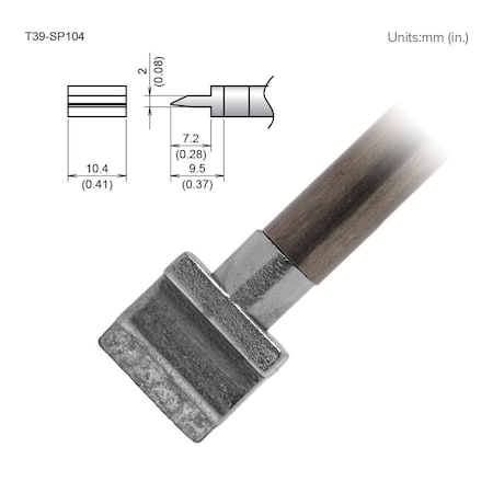 Hakko Soldering Tip, T.W. 10.4 mm, T.L. 9.5 mm T39-SP104
