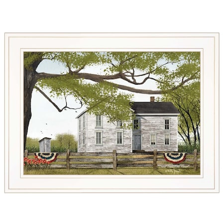 Homeroots Sweet Summertime House 1 White Framed Print Wall Art 404510