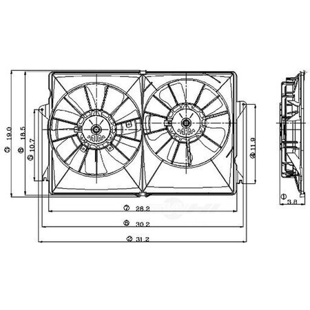 Global Parts Distributors Electric Cooling Fan Assembly 2811542