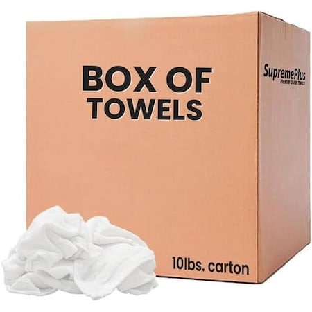 Supremeplus Terry White Bar Towels - 14 in x 17 in to 16 in x 19 in, 720 lbs. Pallet, 72 x 10 lbs. Boxes, 72PK SP-3296