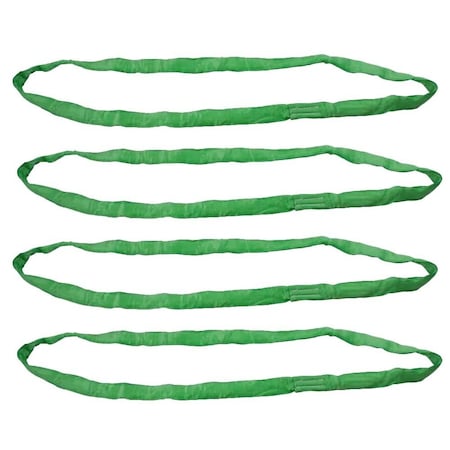 Mytee Products Round Sling 10ft Green 5300# Vertical 4200# Choker 10600# Basket, 4PK RSL-10-5300x4