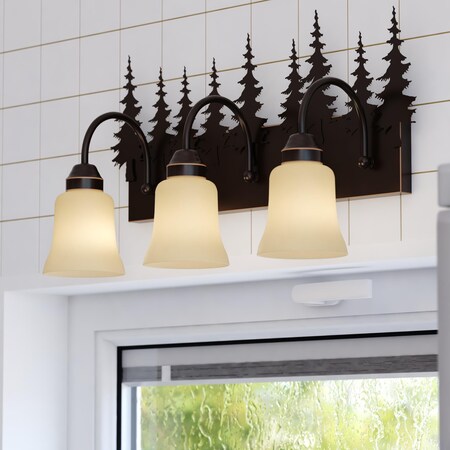 Vaxcel Yosemite 3 Light Bronze Rustic Tree Bathroom Vanity Fixture VL55503BBZ