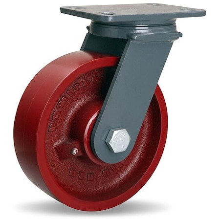 Hamilton Extended Service Swivel Caster, 8" x 2-1/2" Metal Wheel, 1" Straight Roller Bearing S-ES-8MH
