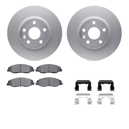 Dynamic Friction Co DFC GEOSPEC Coated Rotors with 5000 Brake Pads - Ceramic and Hardware 4512-46096
