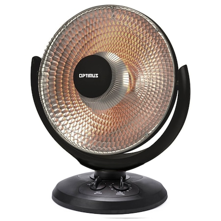 Optimus 14 Inch Oscillating Dish Heater in Black H-4430