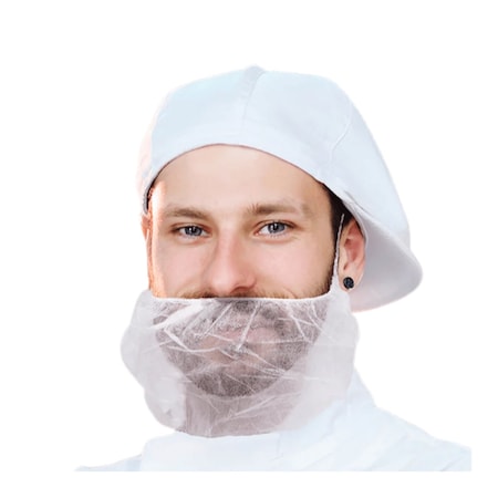 Prime Safety Beard Net Cover, 18" White Nylon, 100 Pieces/Case, 100PK WBN18