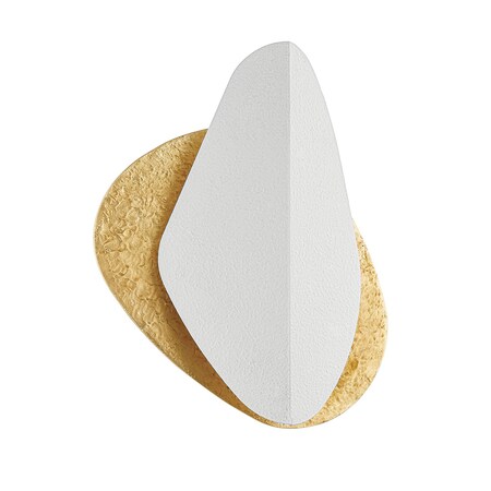 Corbett Lighting Oslo 2 Light Wall Sconce 13.25 In. Vintage Gold Leaf/Gesso White 444-14-VGL/GSW