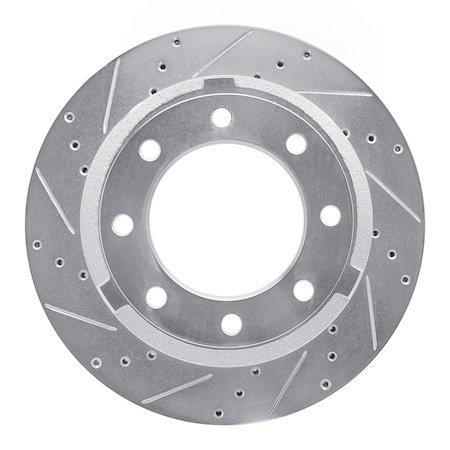 Dynamic Friction Co DFC Brake Rotor - Drilled and Slotted - Silver 631-54227L
