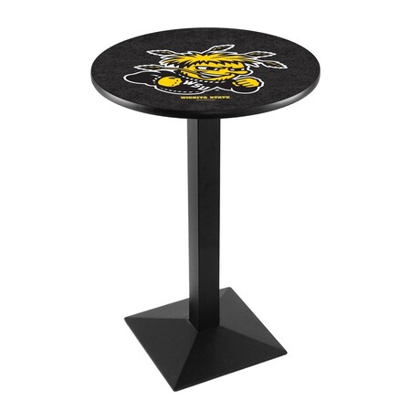 Holland Bar Stool Co 36" Blk Wrinkle Wichita State Pub Table, 36" dia. Top L217B3636WichSt